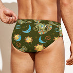 Cute Cartoon Cancer Pattern Print Men's Swim Briefs