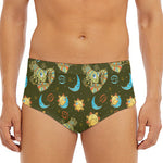Cute Cartoon Cancer Pattern Print Men's Triangle Swim Briefs