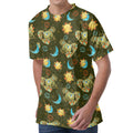 Cute Cartoon Cancer Pattern Print Men's Velvet T-Shirt