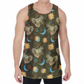 Cute Cartoon Cancer Pattern Print Men's Velvet Tank Top