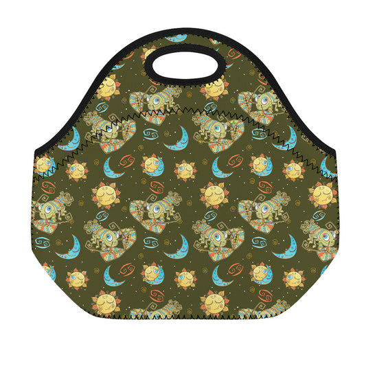 Cute Cartoon Cancer Pattern Print Neoprene Lunch Bag