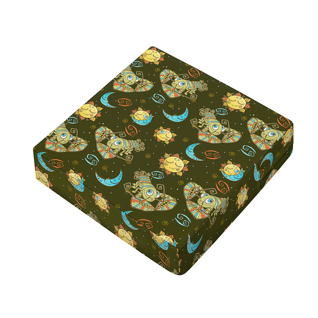 Cute Cartoon Cancer Pattern Print Outdoor Seat Cushion Cover