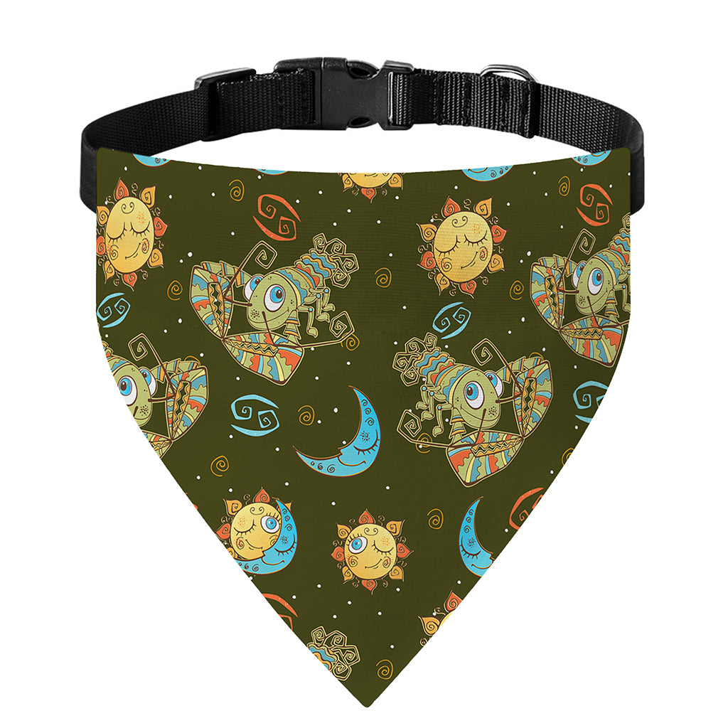 Cute Cartoon Cancer Pattern Print Over The Collar Dog Bandana