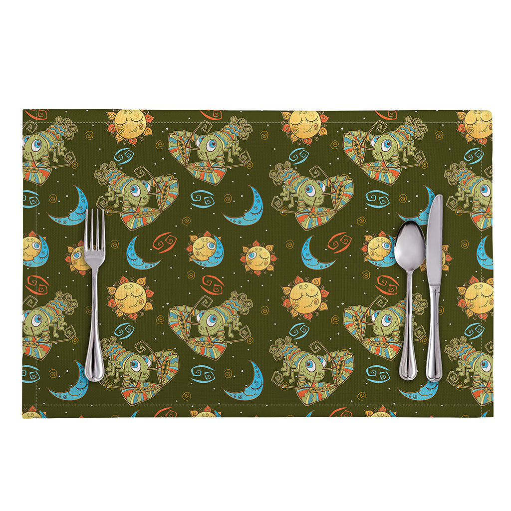 Cute Cartoon Cancer Pattern Print Placemat