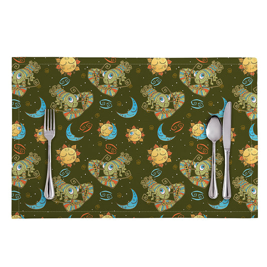 Cute Cartoon Cancer Pattern Print Placemat