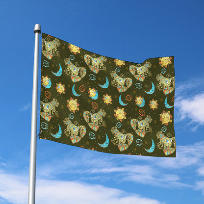 Cute Cartoon Cancer Pattern Print Polyester Flag
