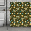 Cute Cartoon Cancer Pattern Print Polyester Shower Curtain