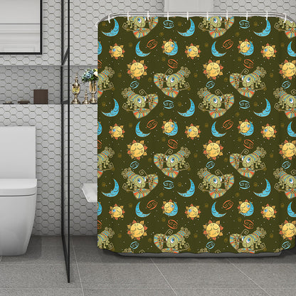 Cute Cartoon Cancer Pattern Print Polyester Shower Curtain