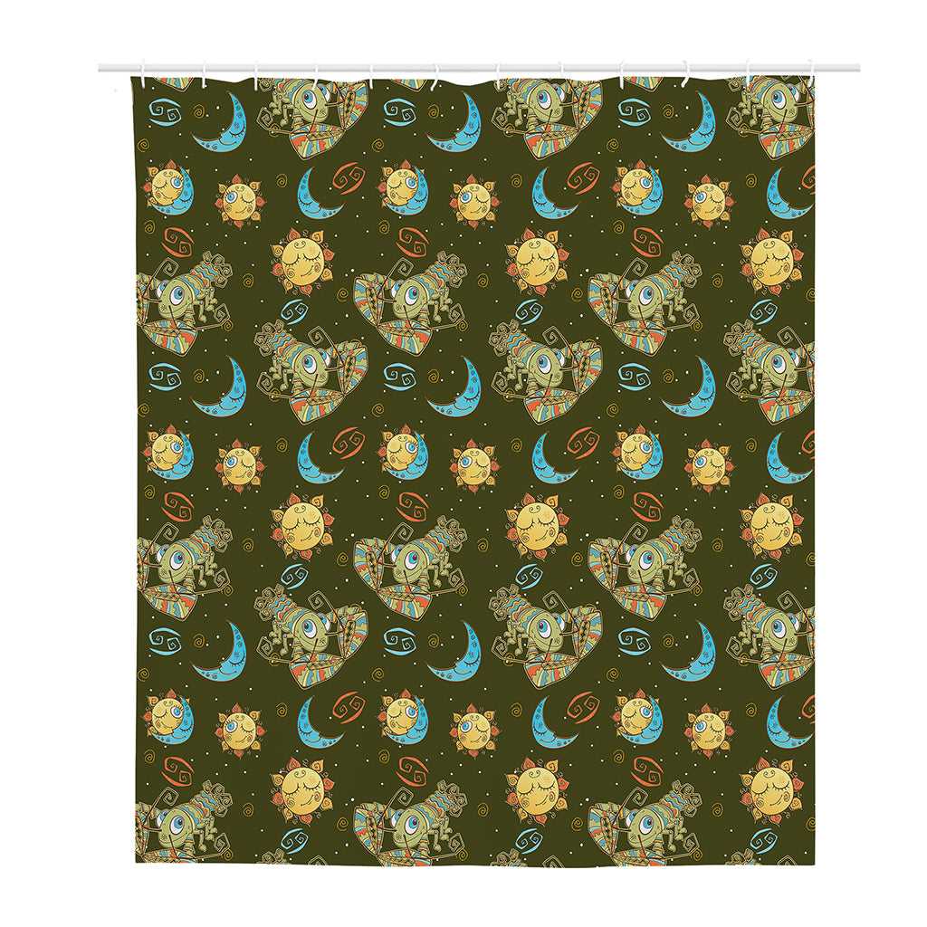 Cute Cartoon Cancer Pattern Print Polyester Shower Curtain