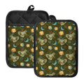 Cute Cartoon Cancer Pattern Print Pot Holders With Pocket