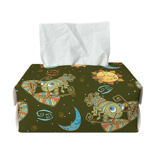 Cute Cartoon Cancer Pattern Print Rectangle Tissue Box Cover