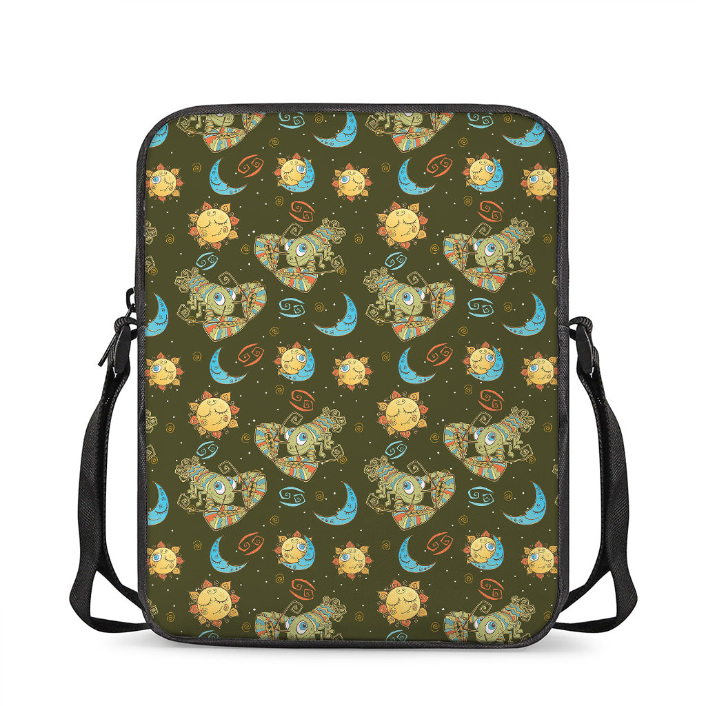 Cute Cartoon Cancer Pattern Print Rectangular Crossbody Bag