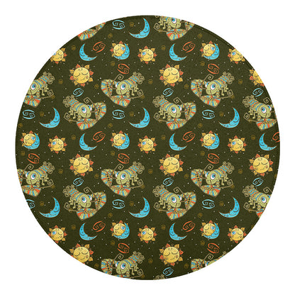 Cute Cartoon Cancer Pattern Print Round Blanket