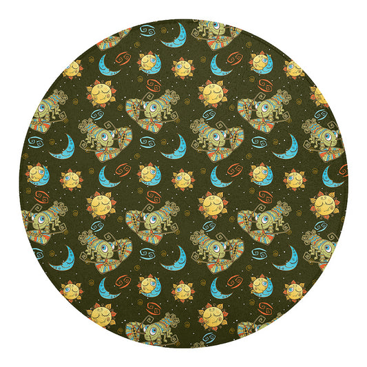 Cute Cartoon Cancer Pattern Print Round Blanket