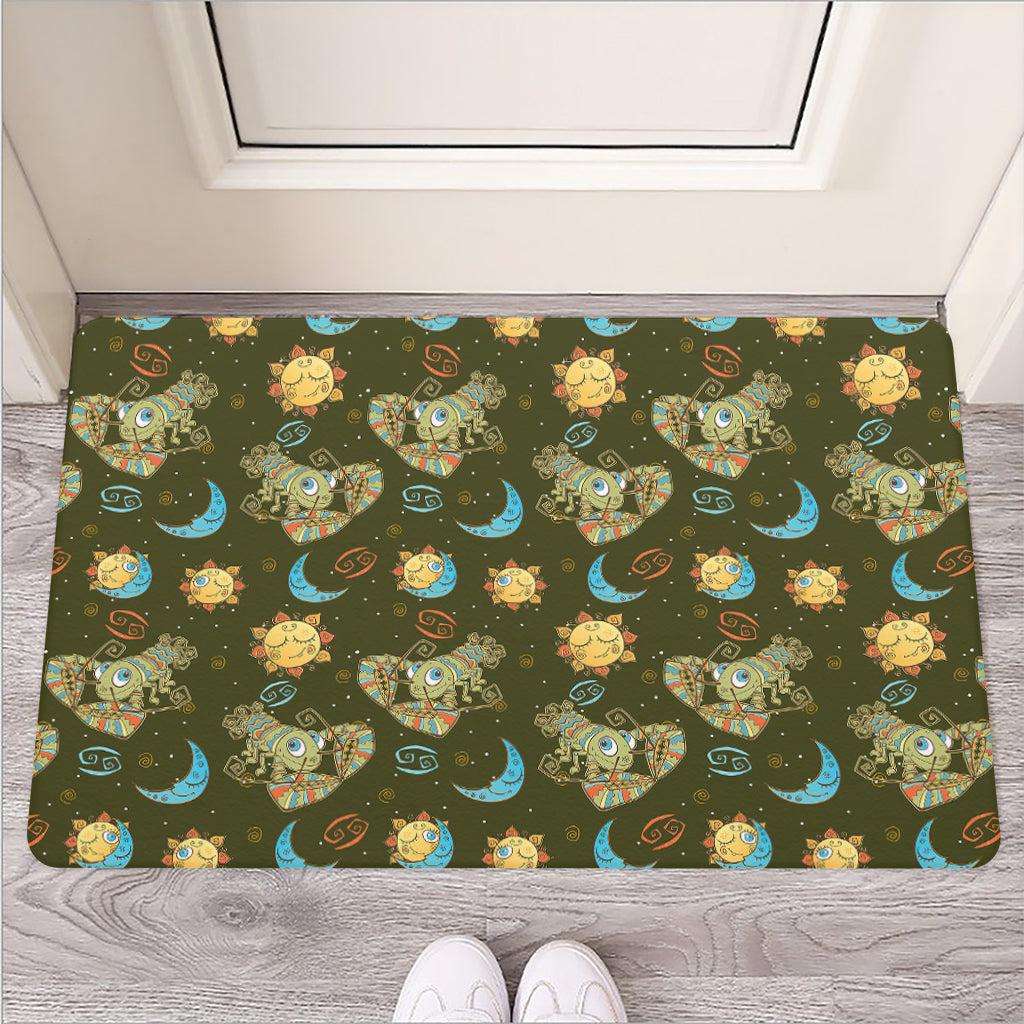 Cute Cartoon Cancer Pattern Print Rubber Doormat