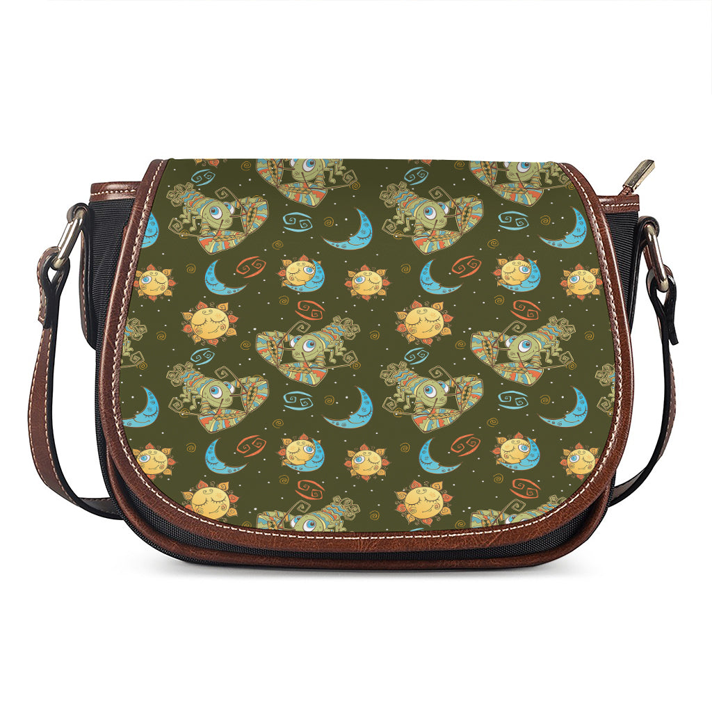 Cute Cartoon Cancer Pattern Print Saddle Bag