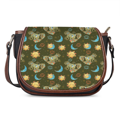 Cute Cartoon Cancer Pattern Print Saddle Bag