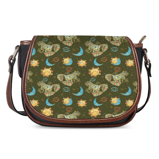 Cute Cartoon Cancer Pattern Print Saddle Bag