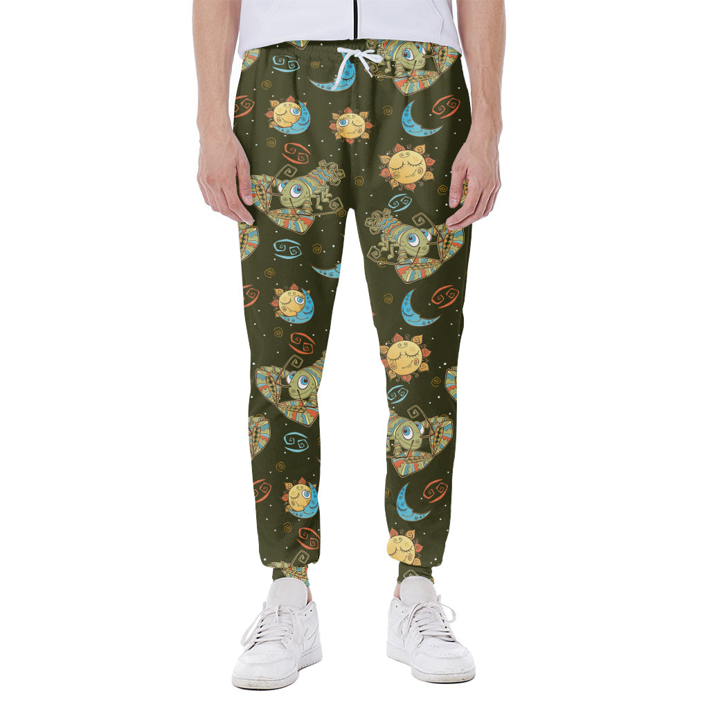 Cute Cartoon Cancer Pattern Print Scuba Joggers