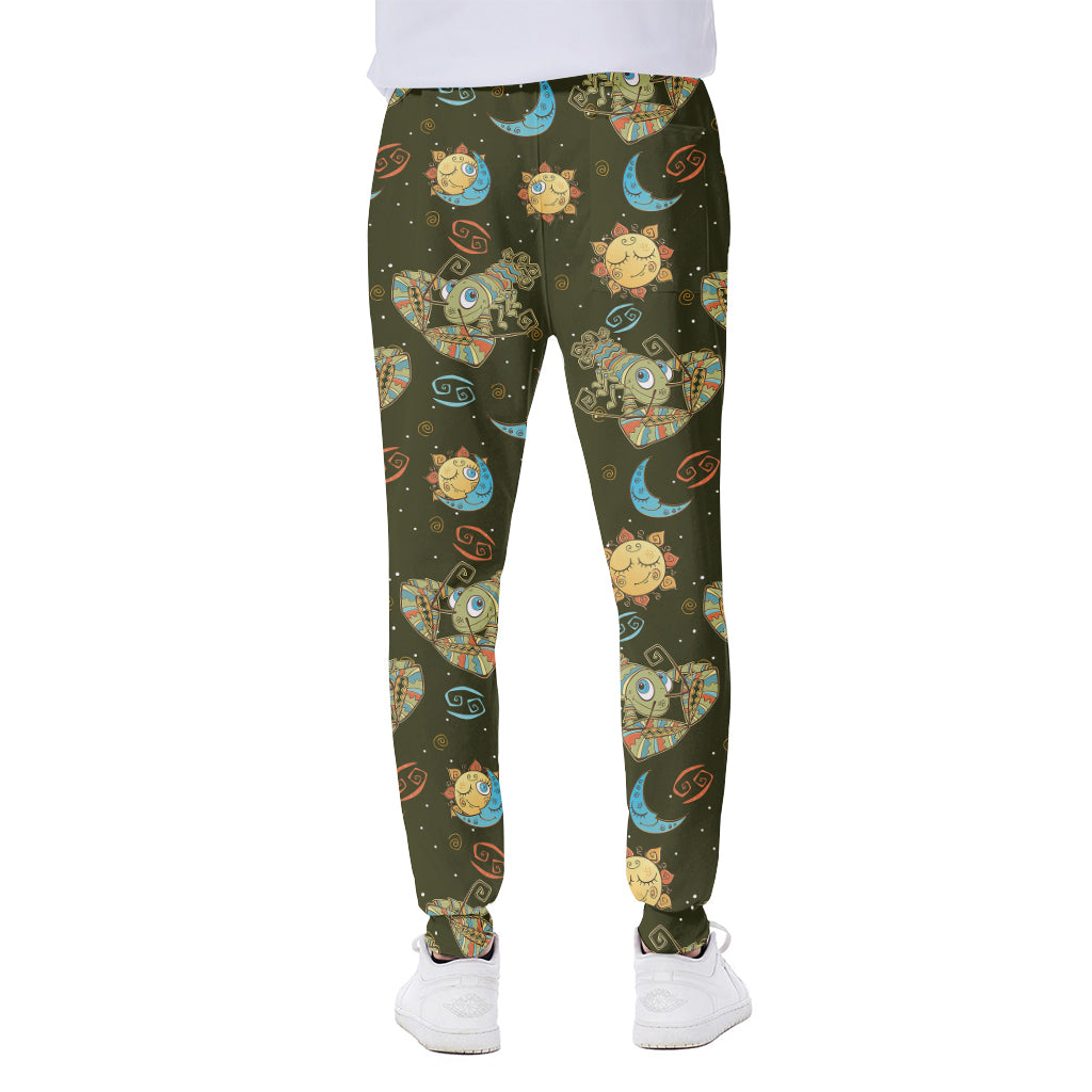 Cute Cartoon Cancer Pattern Print Scuba Joggers