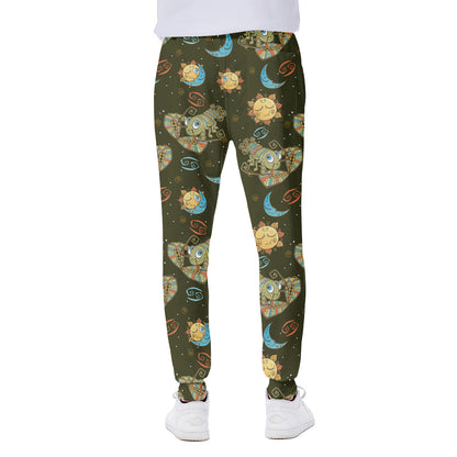 Cute Cartoon Cancer Pattern Print Scuba Joggers