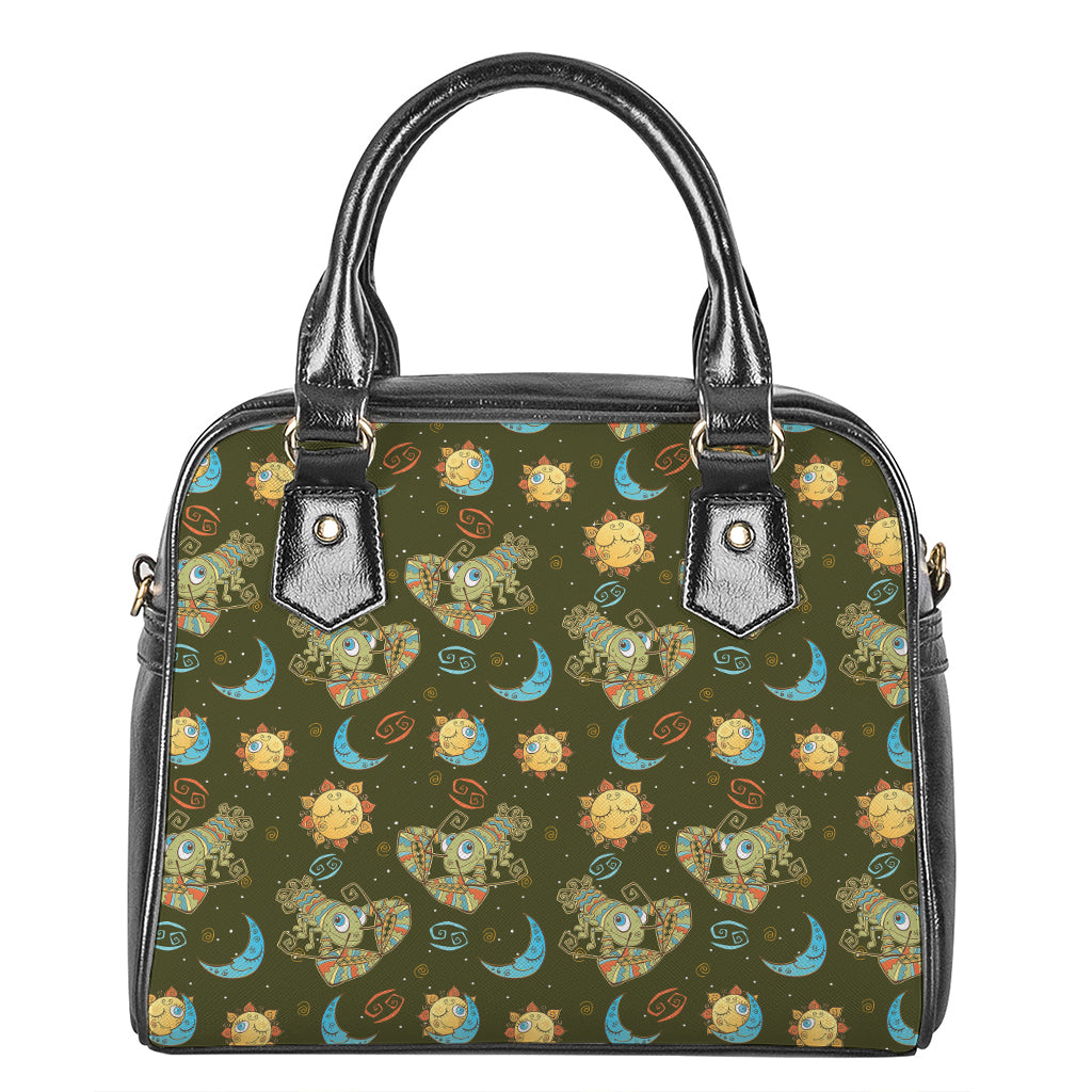 Cute Cartoon Cancer Pattern Print Shoulder Handbag