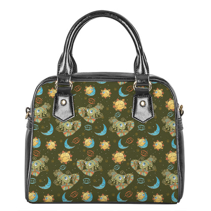 Cute Cartoon Cancer Pattern Print Shoulder Handbag