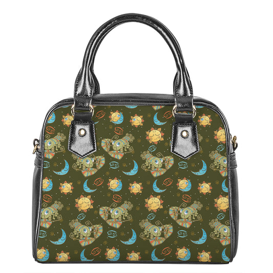 Cute Cartoon Cancer Pattern Print Shoulder Handbag