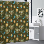 Cute Cartoon Cancer Pattern Print Shower Curtain