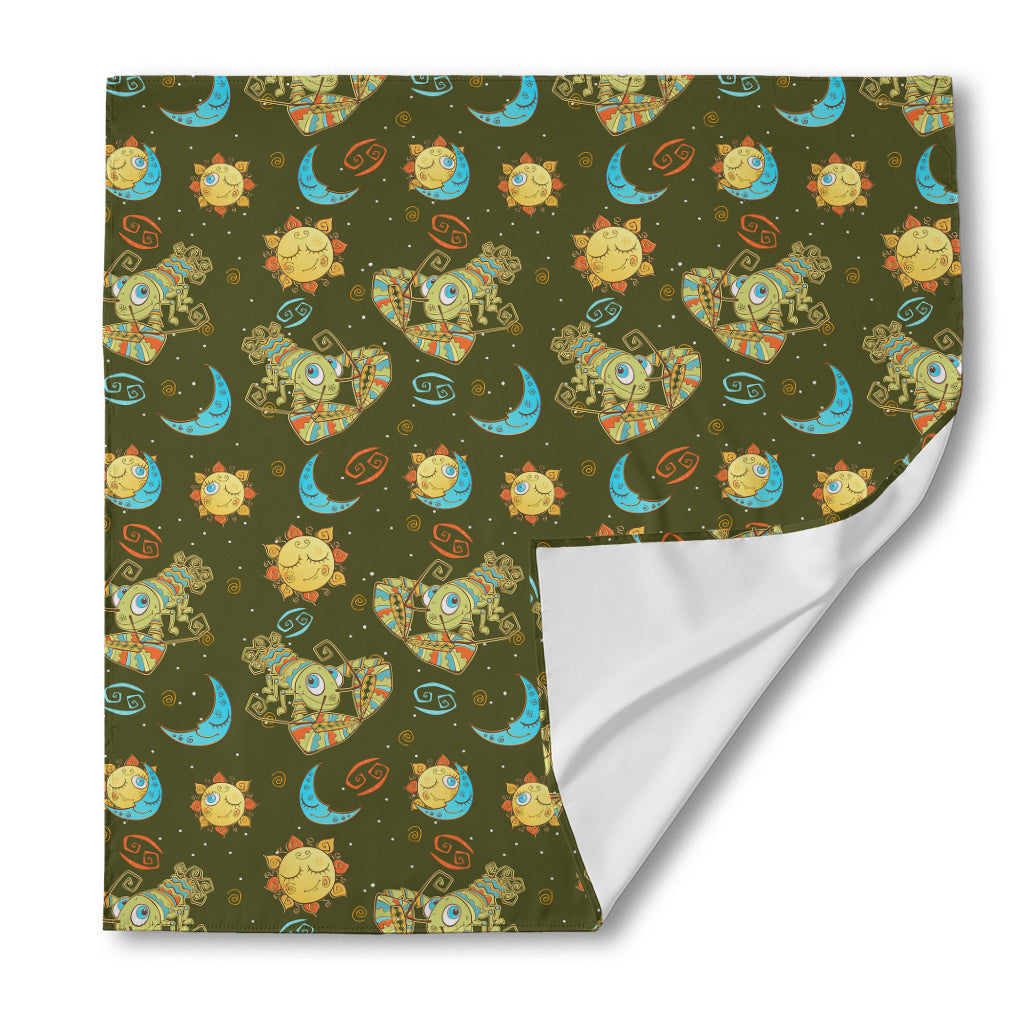 Cute Cartoon Cancer Pattern Print Silk Bandana