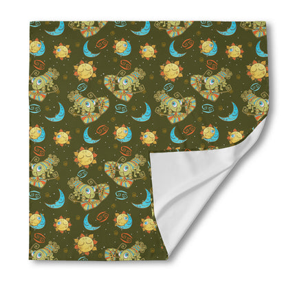 Cute Cartoon Cancer Pattern Print Silk Bandana