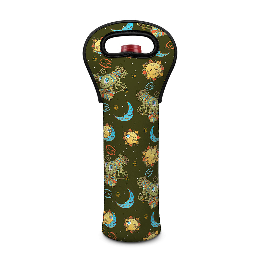 Cute Cartoon Cancer Pattern Print Single Neoprene Wine Tote