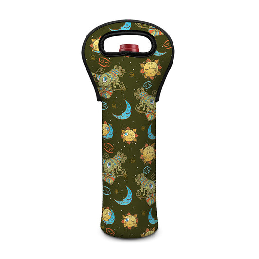 Cute Cartoon Cancer Pattern Print Single Neoprene Wine Tote