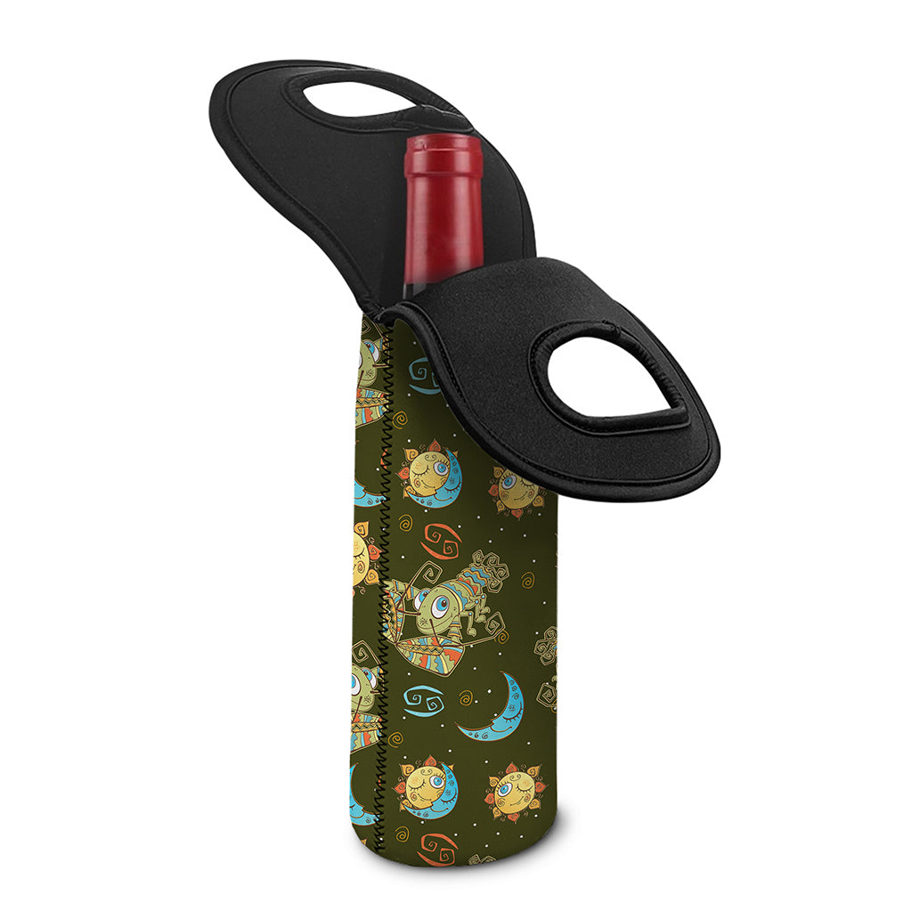 Cute Cartoon Cancer Pattern Print Single Neoprene Wine Tote