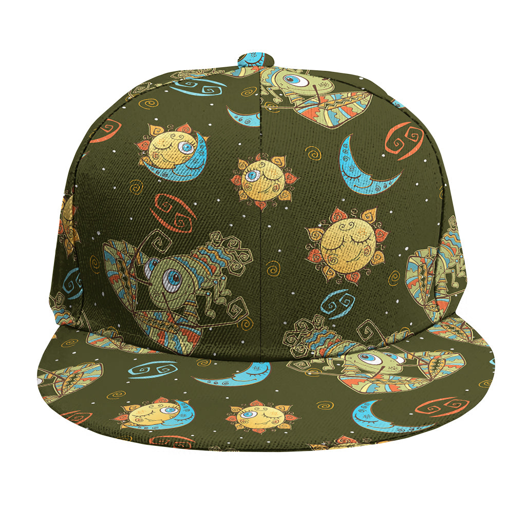 Cute Cartoon Cancer Pattern Print Snapback Cap