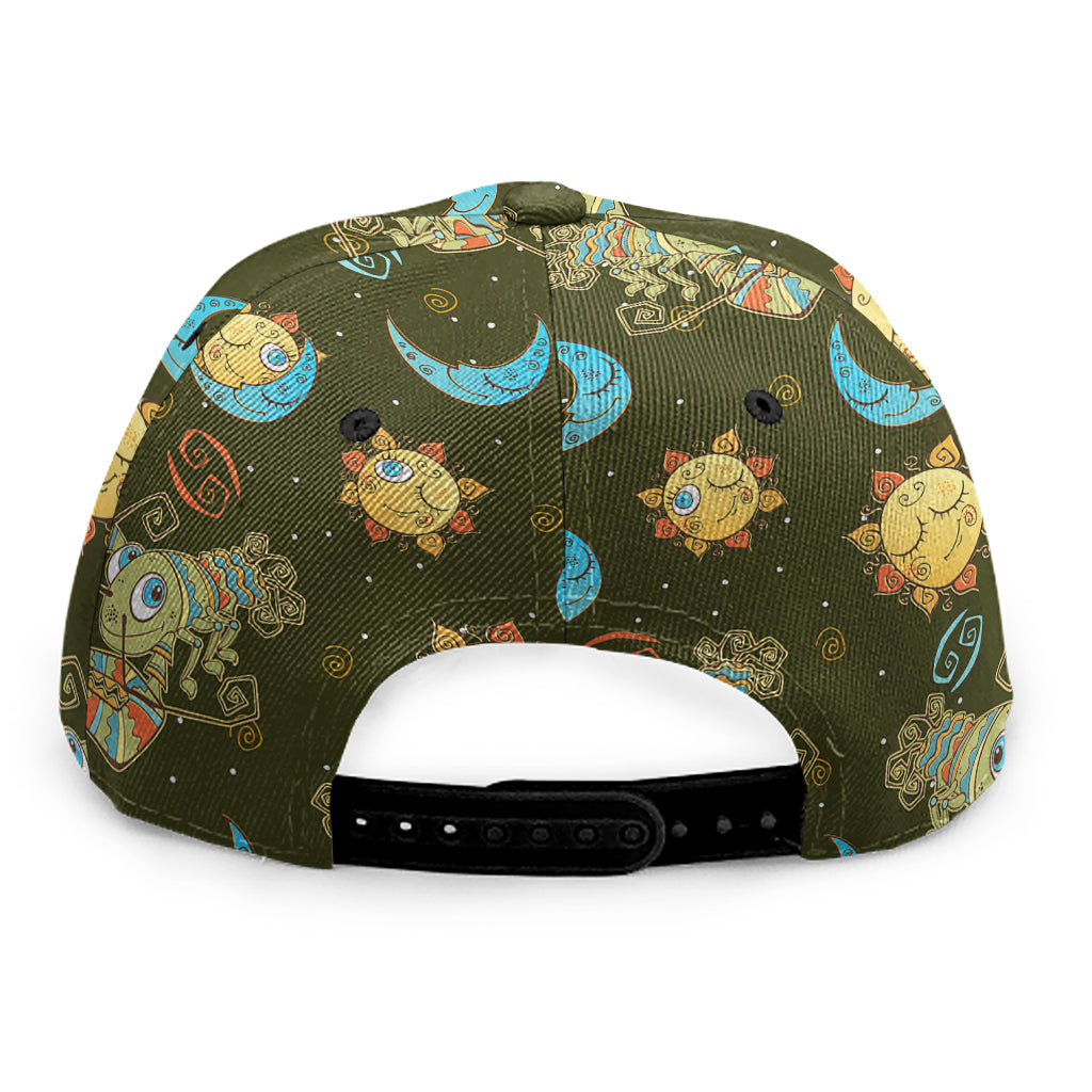 Cute Cartoon Cancer Pattern Print Snapback Cap