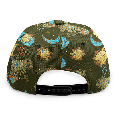 Cute Cartoon Cancer Pattern Print Snapback Cap