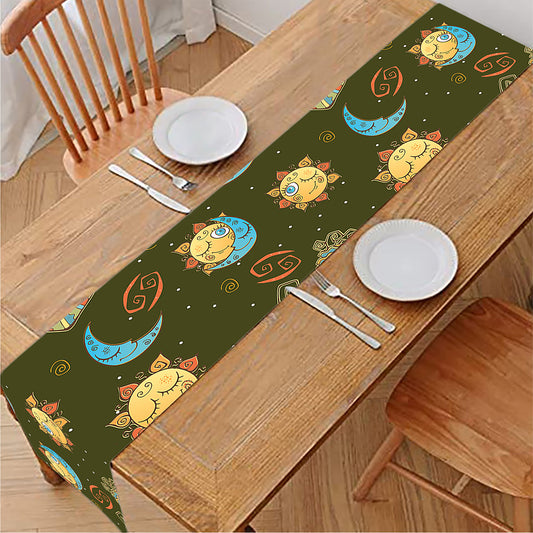 Cute Cartoon Cancer Pattern Print Table Runner