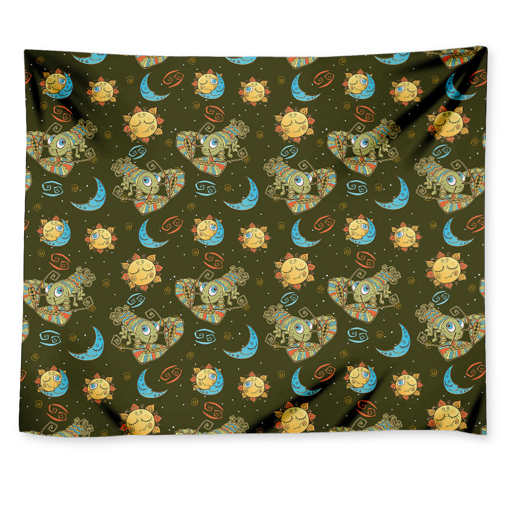 Cute Cartoon Cancer Pattern Print Tapestry