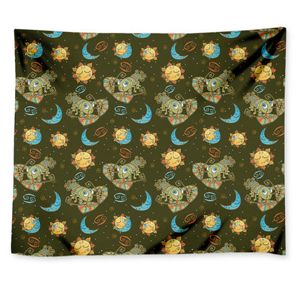 Cute Cartoon Cancer Pattern Print Tapestry