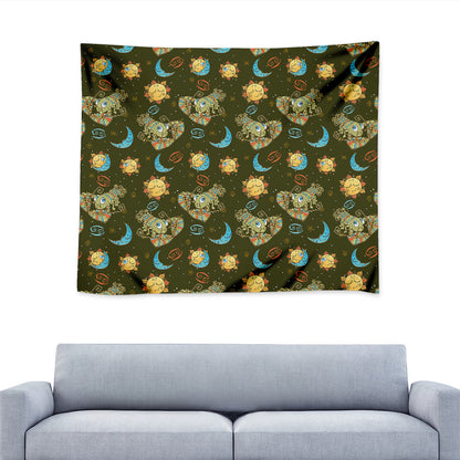Cute Cartoon Cancer Pattern Print Tapestry