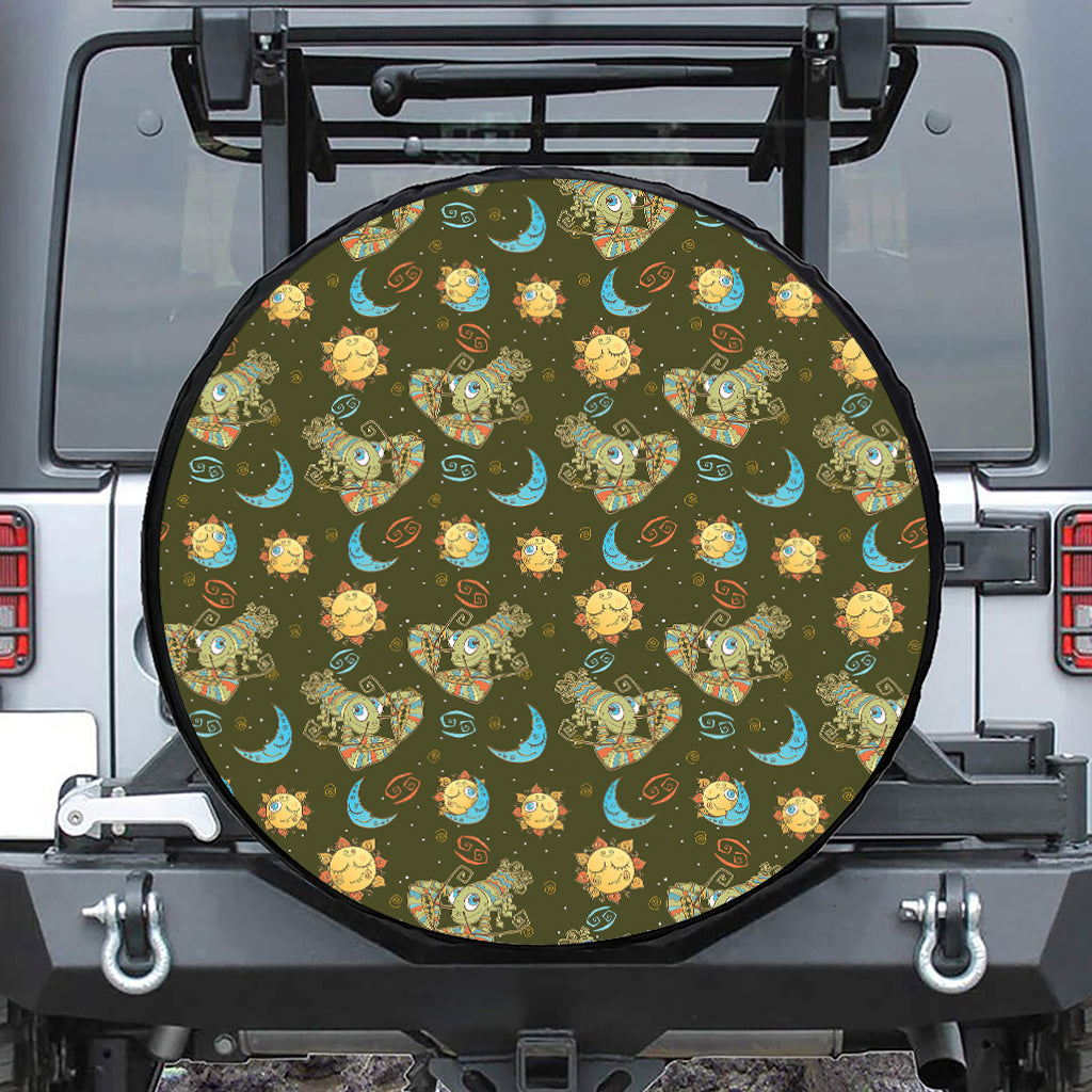 Cute Cartoon Cancer Pattern Print Tire Cover