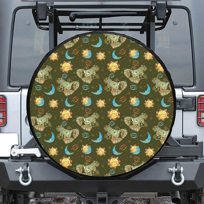 Cute Cartoon Cancer Pattern Print Tire Cover