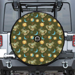 Cute Cartoon Cancer Pattern Print Tire Cover With Camera Hole