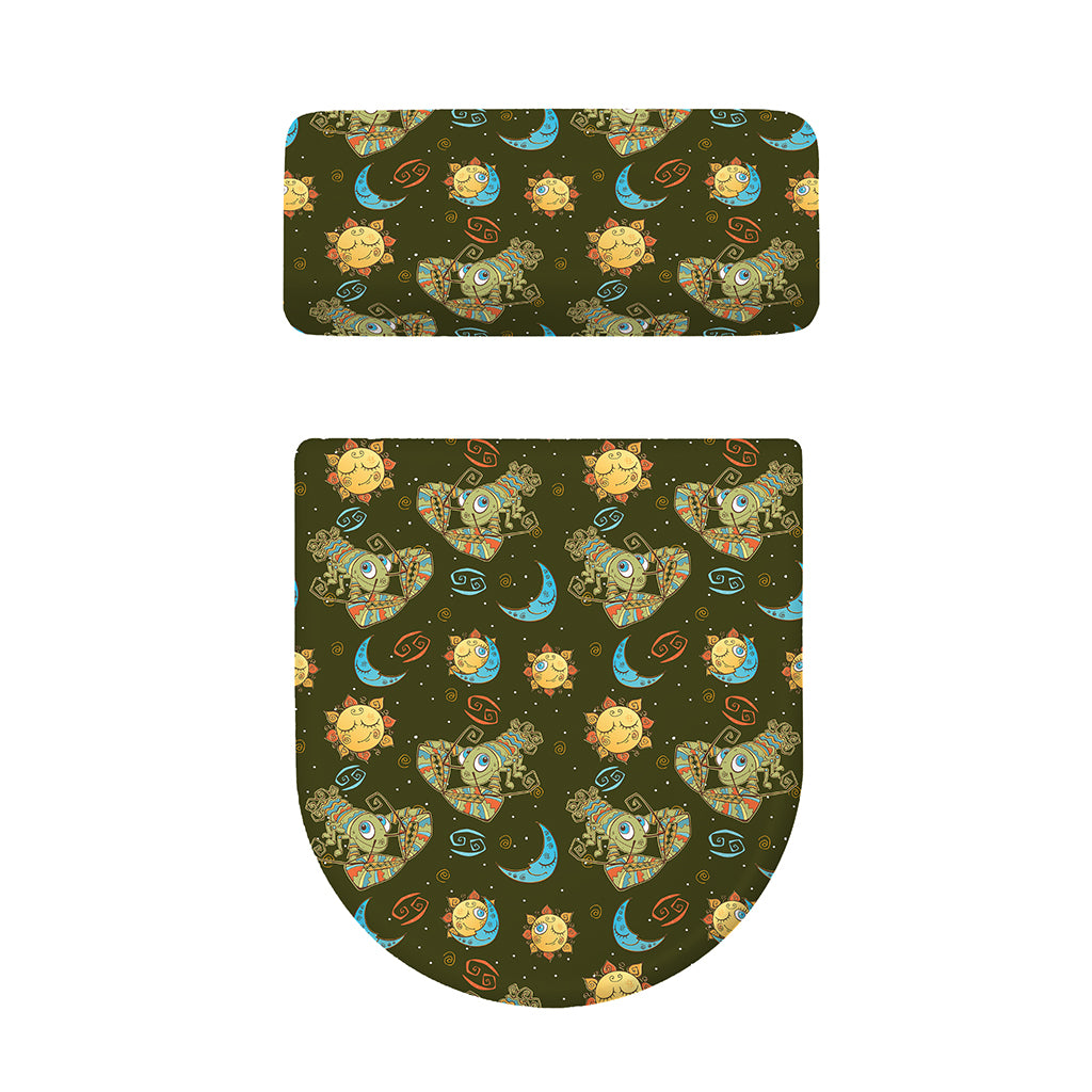 Cute Cartoon Cancer Pattern Print Toilet Lid And Tank Cover Set