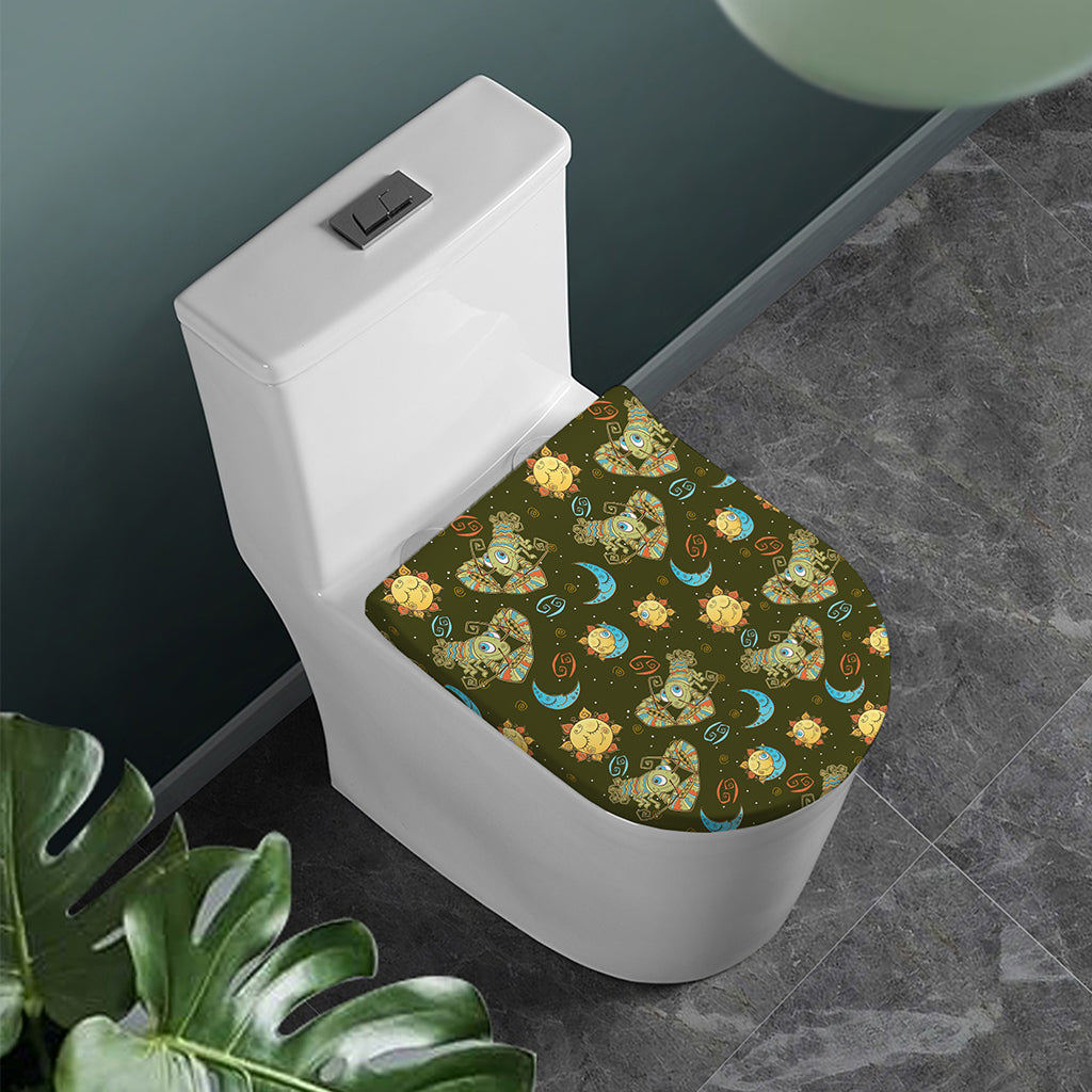 Cute Cartoon Cancer Pattern Print Toilet Lid Cover