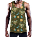 Cute Cartoon Cancer Pattern Print Men's Workout Tank Top