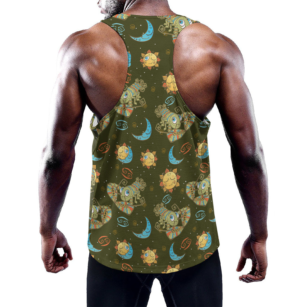 Cute Cartoon Cancer Pattern Print Training Tank Top