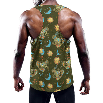Cute Cartoon Cancer Pattern Print Training Tank Top