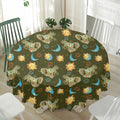 Cute Cartoon Cancer Pattern Print Waterproof Round Tablecloth